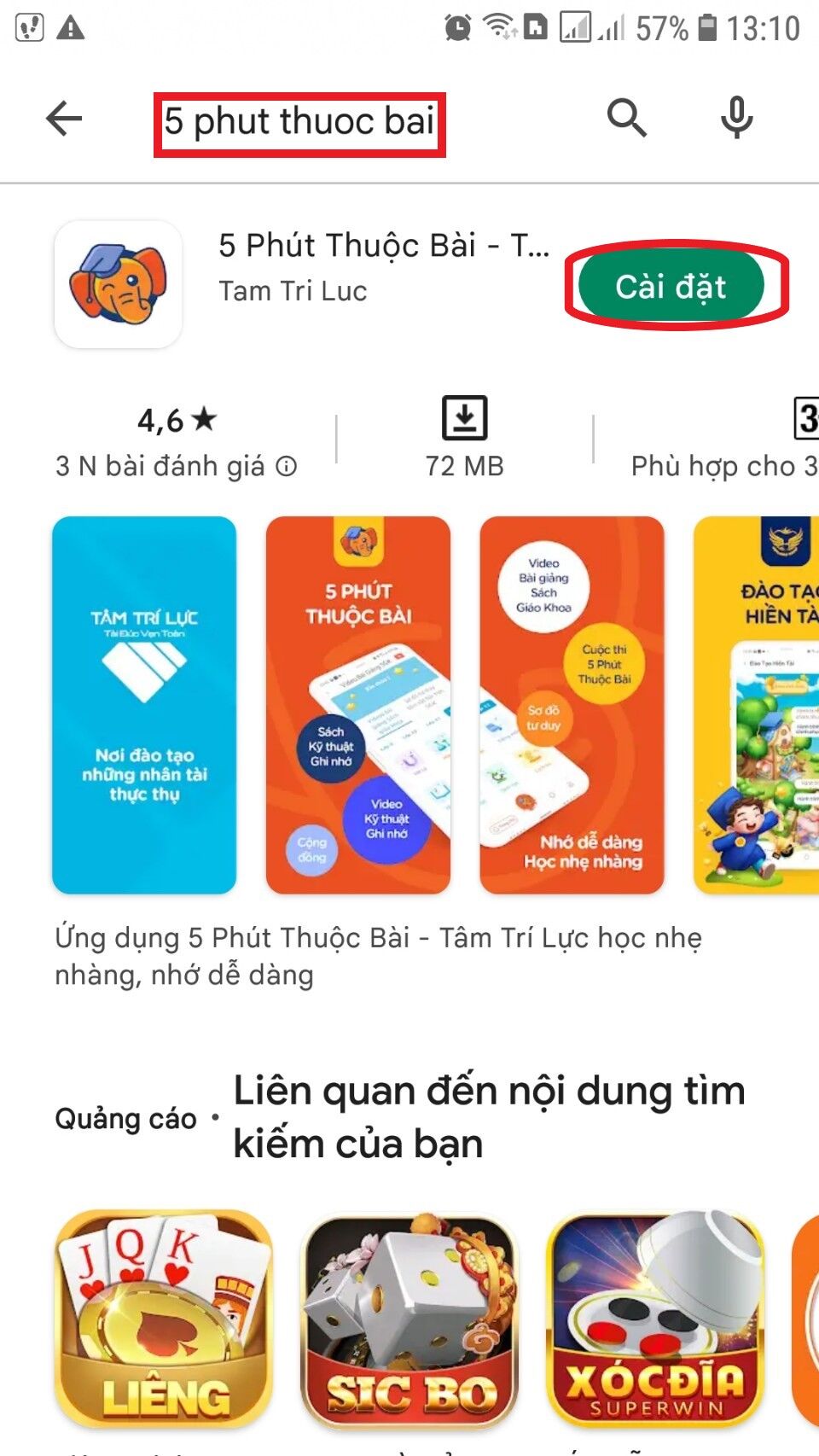 Bước 1 vào cữa hàng CH Play trên adroid