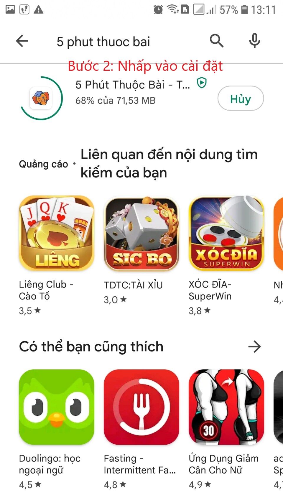 Bước 2 Nhấp vào cài đặt