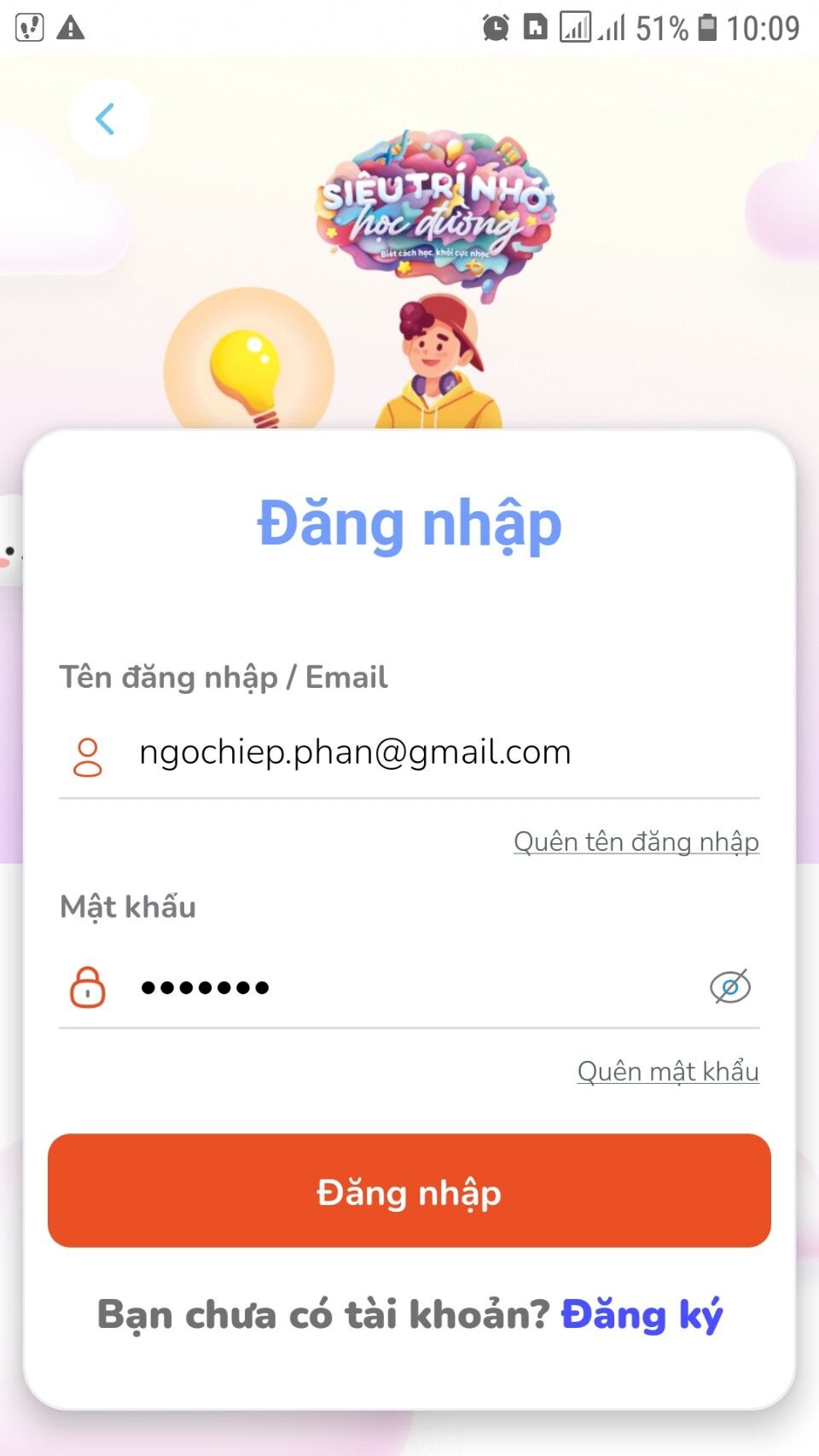 Bước 3 -quay lại đăng nhập